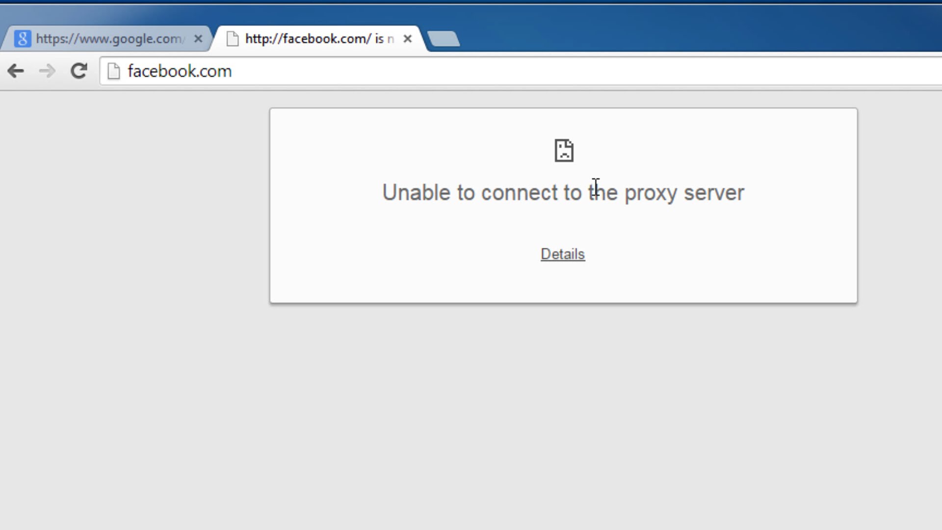 slet "Kan ikke oprette forbindelse til Proxy Server" fejlen