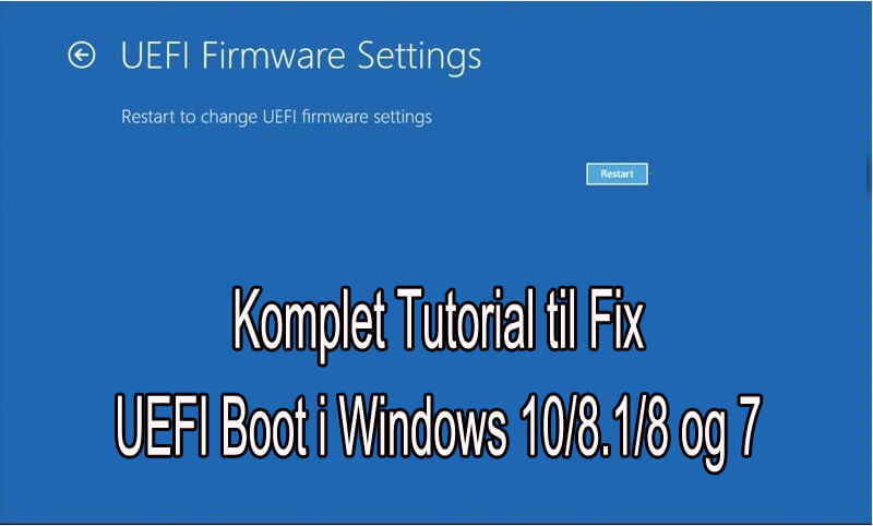 fjern UEFI Boot i Windows 10