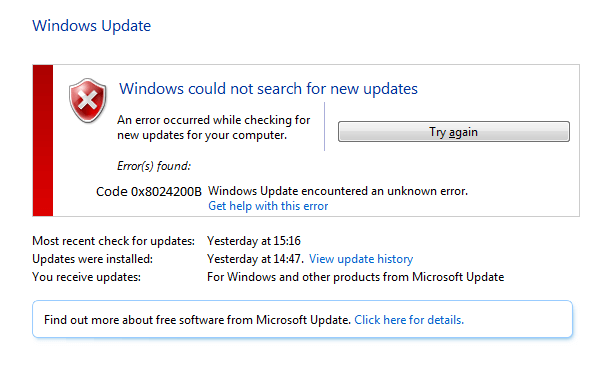 fjern Windows 10 Update Error 0x8024200B