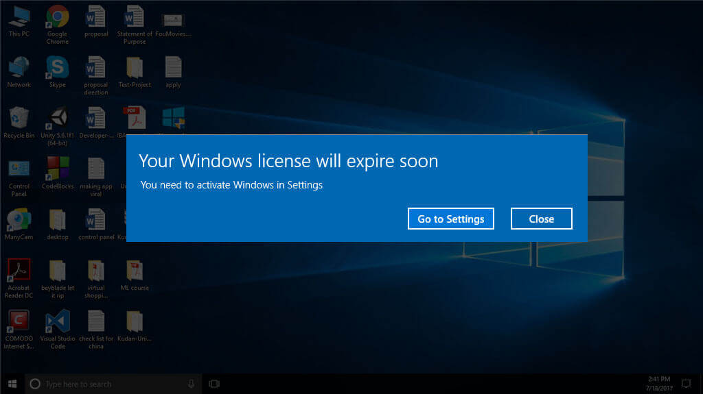 FIX 'Din Windows-licens udløber snart' Til Windows 10,