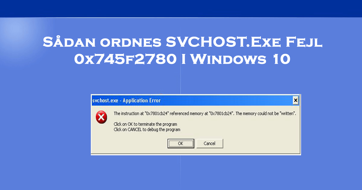 Svchost exe память не может быть written