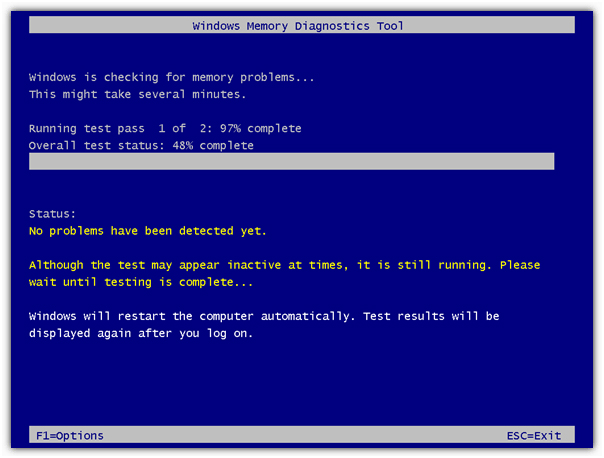 RAM afprøvning gennem Windows Hukommelse Diagnosticering Værktøj