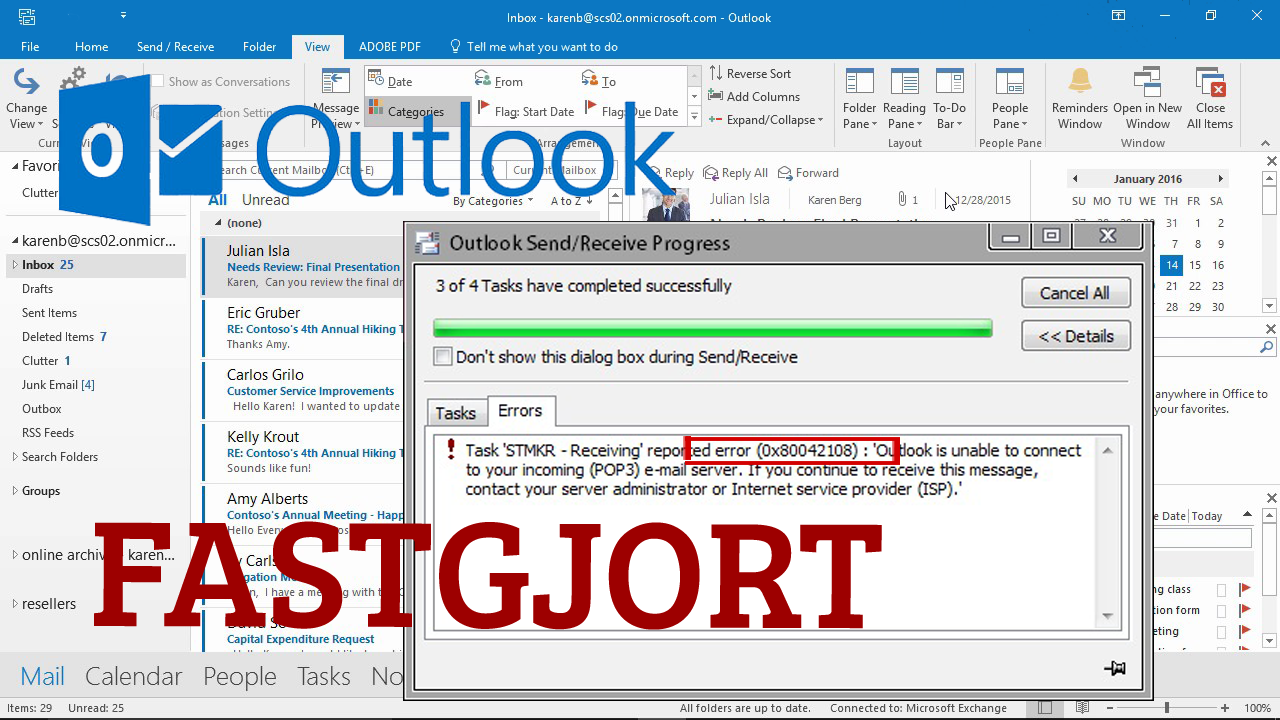 Sådan rettes Outlook-fejl 0x80042108?