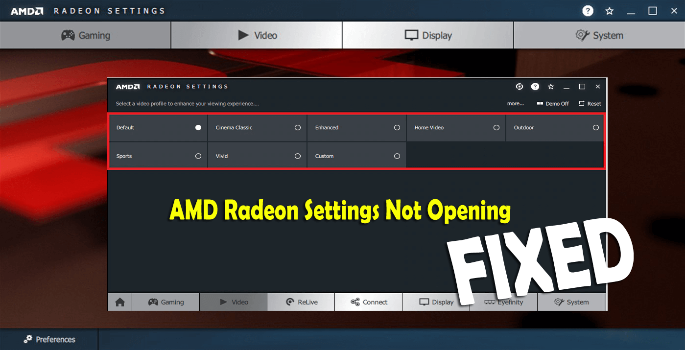 no option to view amd system monitor