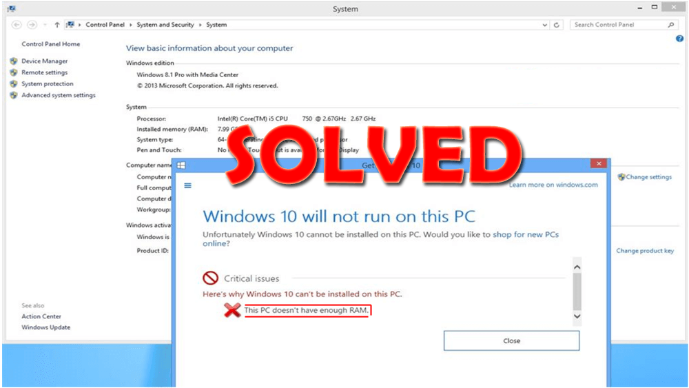 Kosciuszko Jet butiksindehaveren Fix "Denne pc har ikke nok RAM" fejl på Windows 10