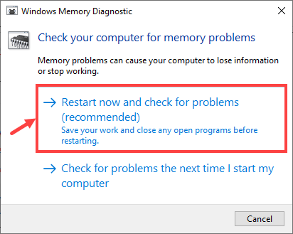 Windows Memory Diagnostic .