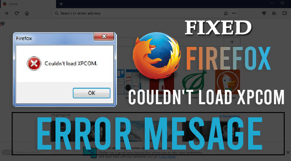 Firefox XPCOM-fejl