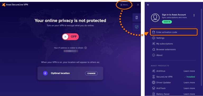 Avast SecureLine VPN tændes ikke