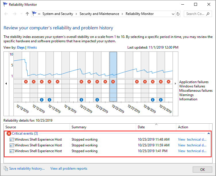 Windows 10-hændelseslogfiler