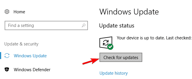 Windows -opdatering> søg efter opdateringer