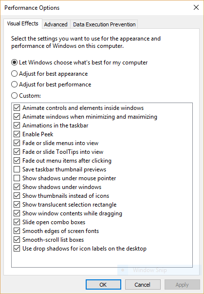 Performance Options